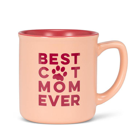 Pink Best Cat Mom Ever mug – cute coffee cup gift for cat lovers