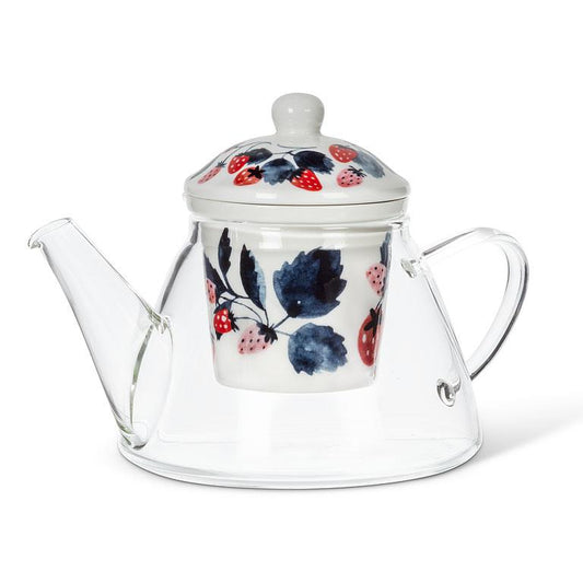 Strawberries Teapot & Strainer - 24oz